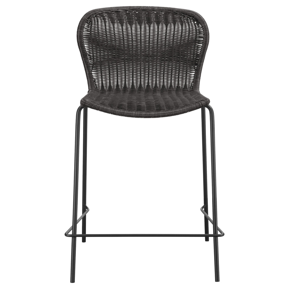 Mckinley Faux Rattan Metal Bar Chair Brown (Set of 2)