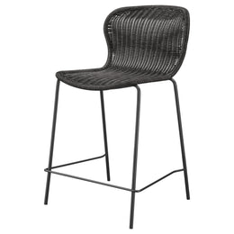 Mckinley Faux Rattan Metal Bar Chair Brown (Set of 2)