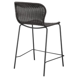 Mckinley Faux Rattan Metal Bar Chair Brown (Set of 2)