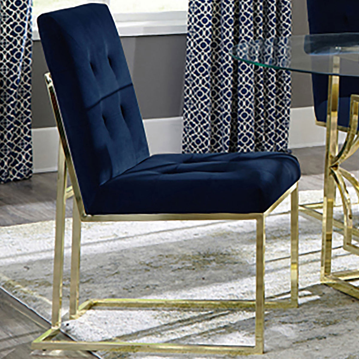 Cisco Velvet Upholstered Dining Side Chair Chrome (Set of 2)