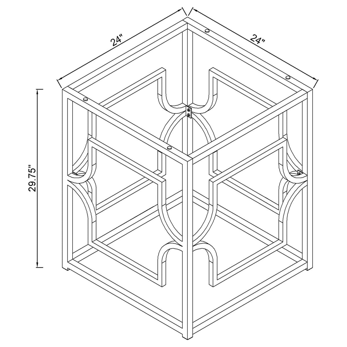 Starlight Square Metal Dining Table Base