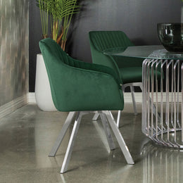 Arika Leatherette Upholstered Swivel Dining Arm Chair Black