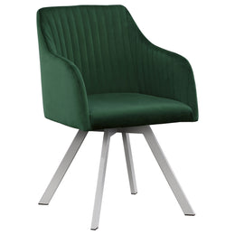 Arika Leatherette Upholstered Swivel Dining Arm Chair Black