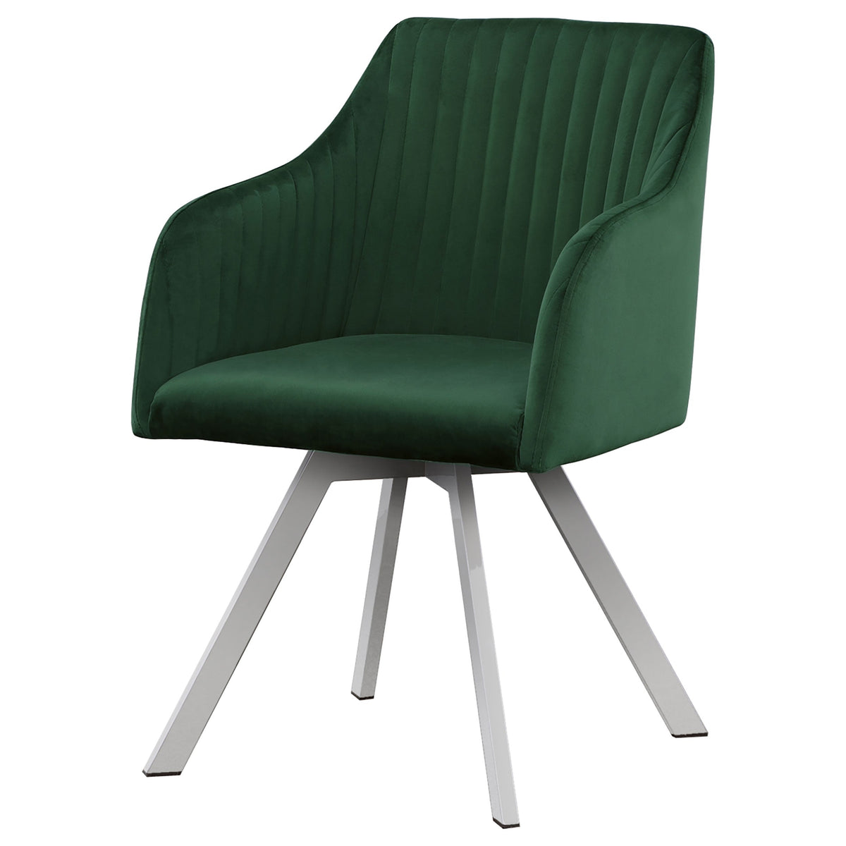 Arika Leatherette Upholstered Swivel Dining Arm Chair Black