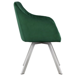 Arika Leatherette Upholstered Swivel Dining Arm Chair Black