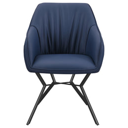 Mayer Upholstered Dining Arm Chair Blue and Brown (Set of 2)