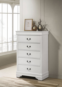 Louis Philippe 5-drawer Bedroom Chest Cappuccino