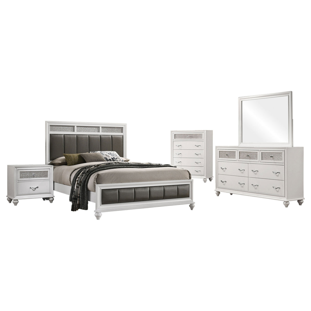 Barzini 4-piece  Bedroom Set White
