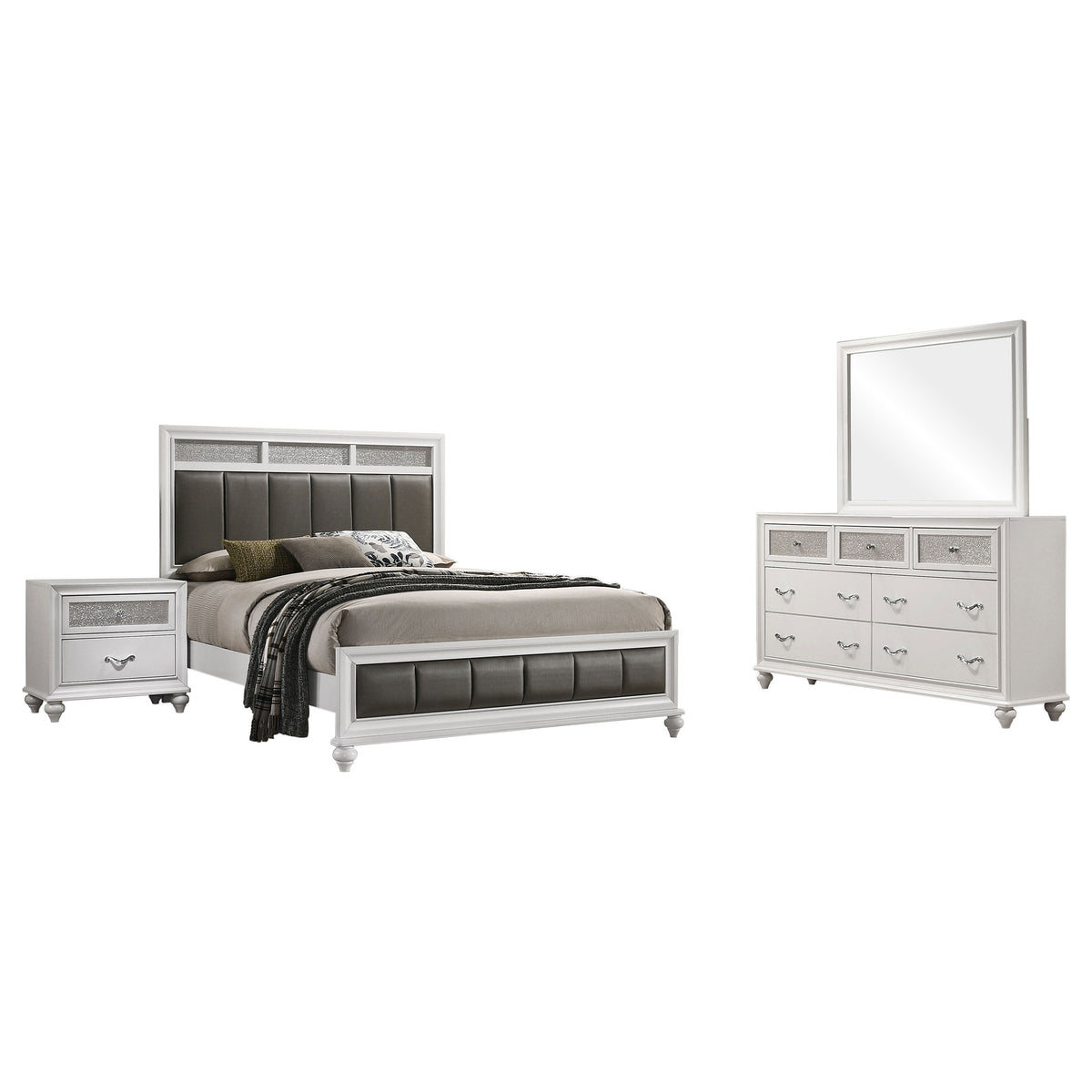 Barzini 4-piece  Bedroom Set White