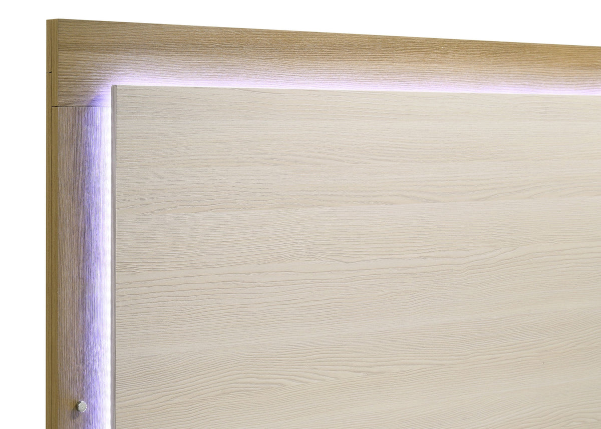Hyland  Panel Bed LED Headboard Natural