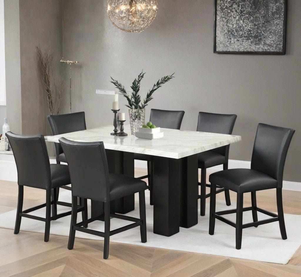 2220 PU - (FAUX MARBLE) Counter Height Table Set
