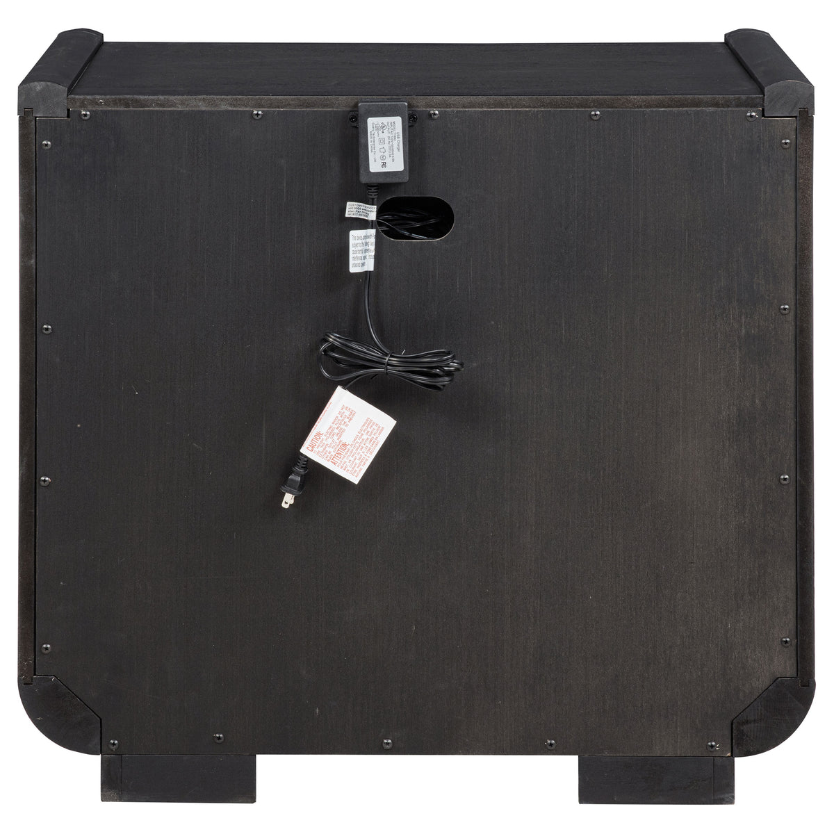 Leandro 2-drawer LED Nightstand with USB Burnished Black