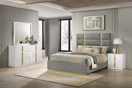 Ines  Bedroom Set Grey/Navy and White High Gloss