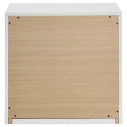 Ines 2-drawer Nightstand Bedside Table White High Gloss