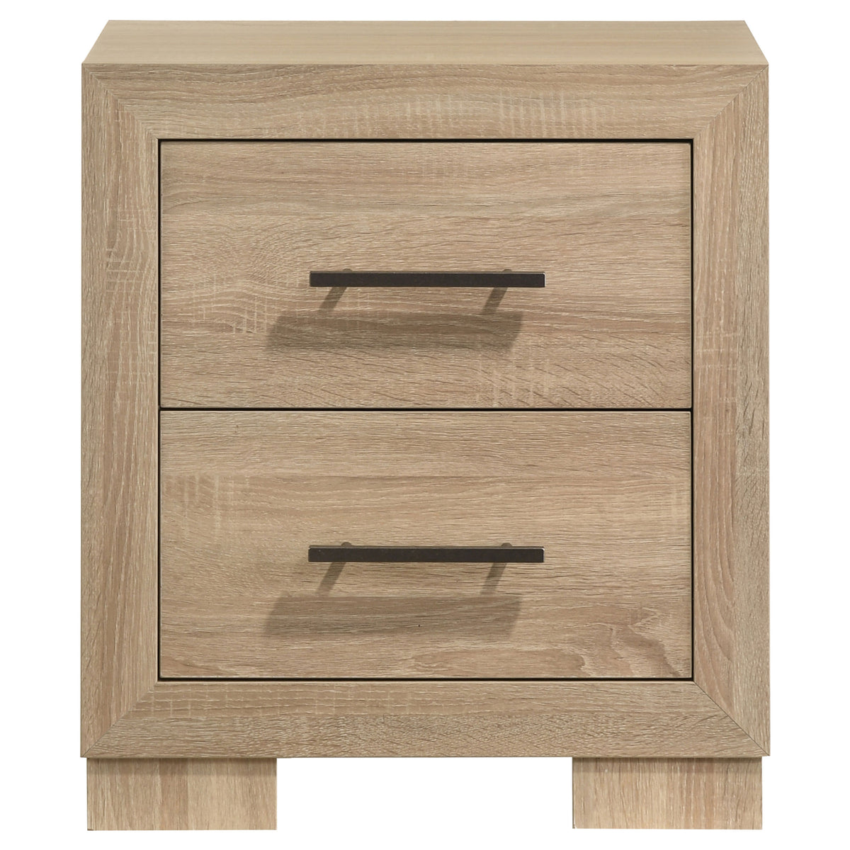 Arielle 2-drawer Bedroom Nightstand with Casters Light Oak
