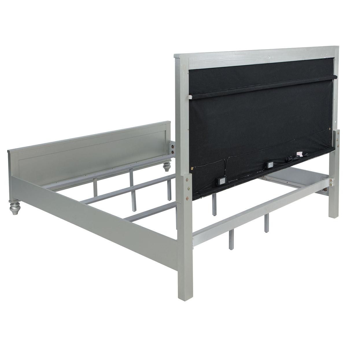Gunnison Wood California King LED Panel Bed Silver Metallic