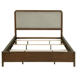 Maderia 57-inch Upholstered California King Panel Bed Walnut