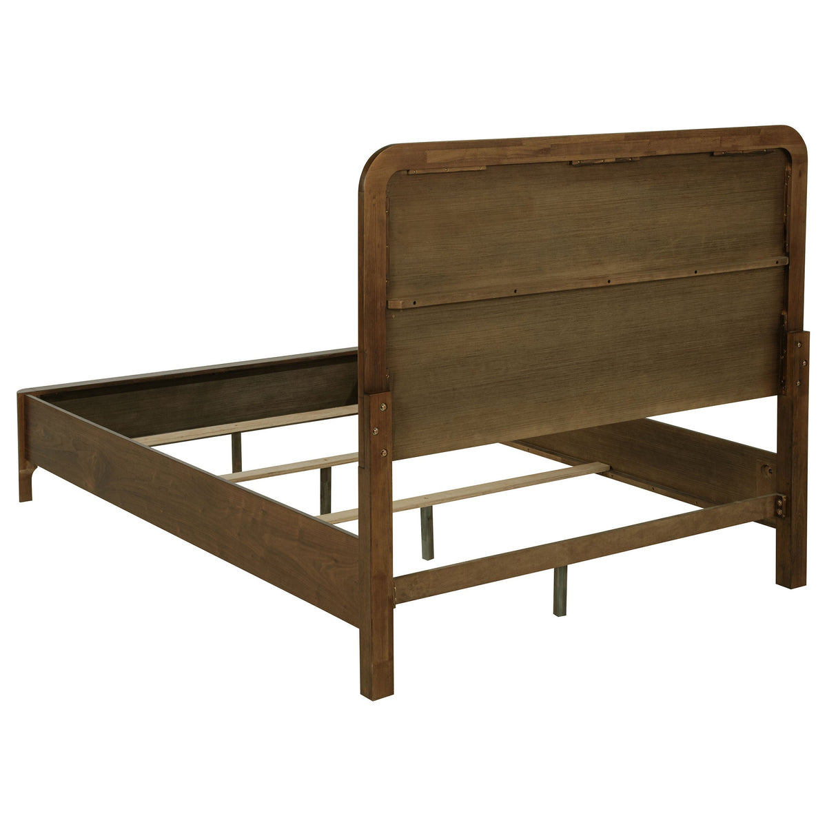 Maderia 57-inch Upholstered California King Panel Bed Walnut