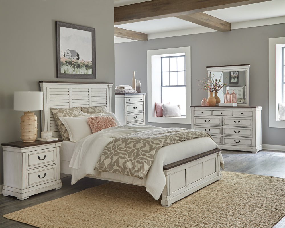 Hillcrest   Bedroom Set Distressed White