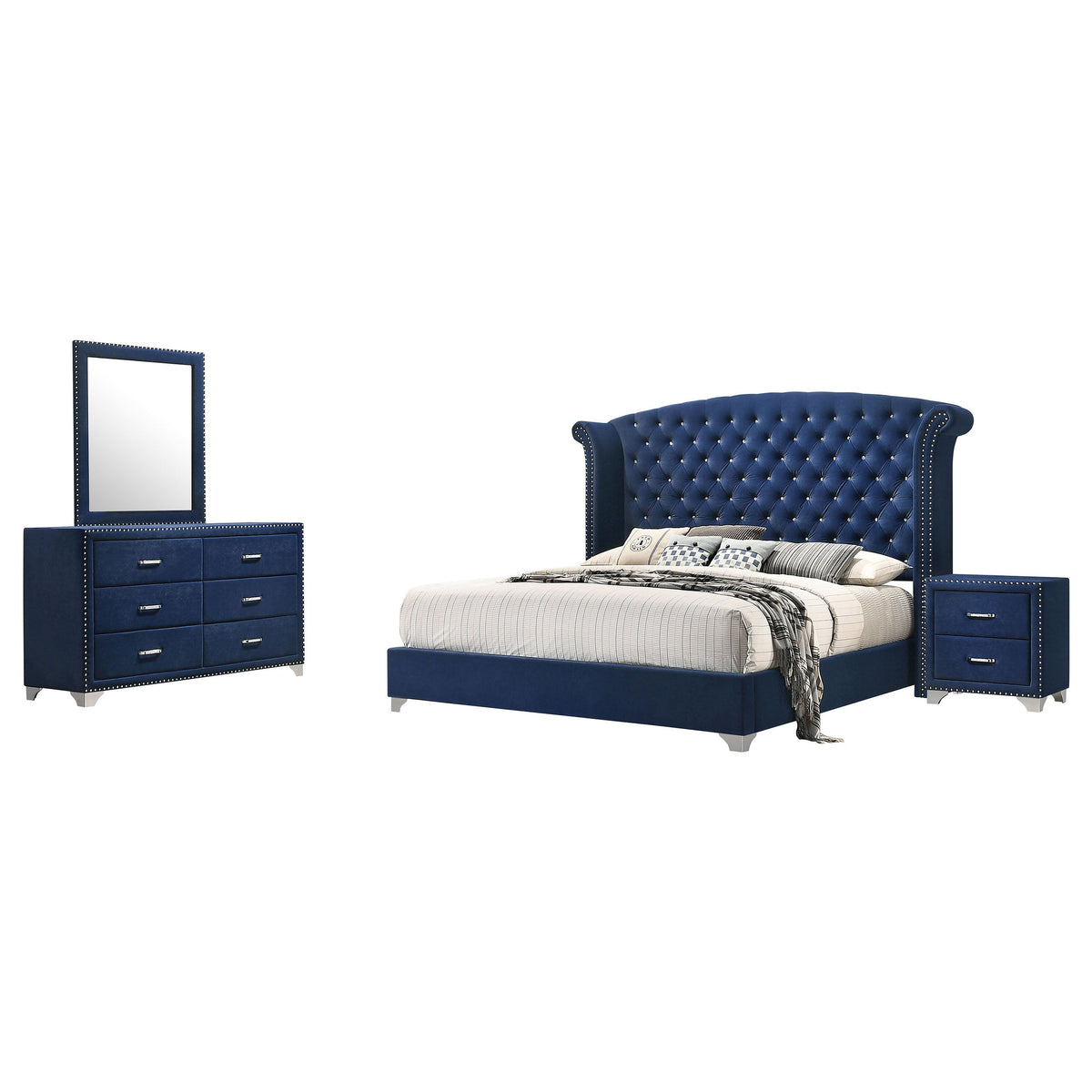 Melody  California King Bedroom Set Grey
