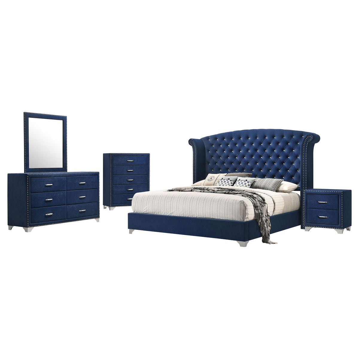 Melody  California King Bedroom Set Grey