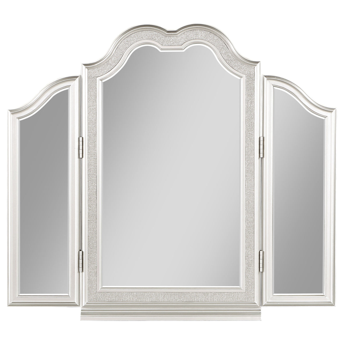 Evangeline 4-drawer Vanity Desk Makeup Table Silver Oak