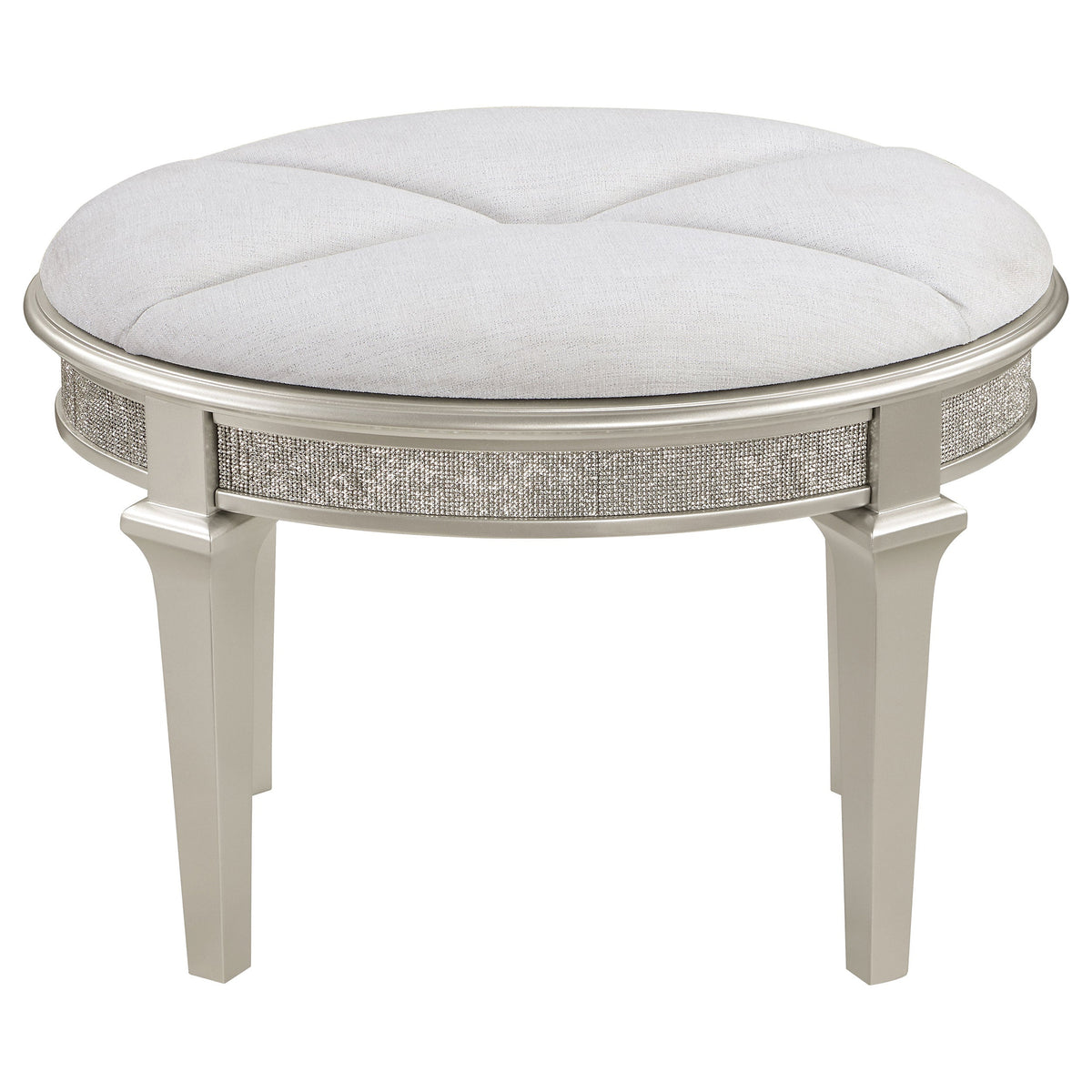 Evangeline 4-drawer Vanity Desk Makeup Table Silver Oak