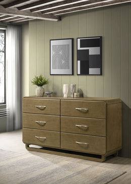 Amsbury 6-drawer Dresser and Mirror Nutmeg