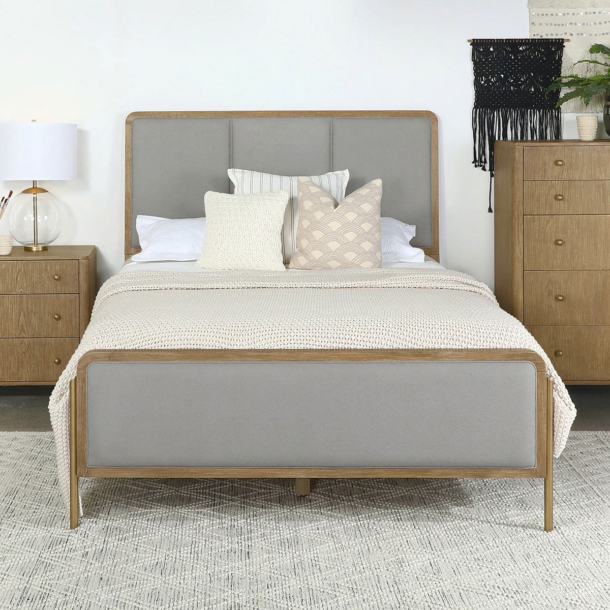 Arini RattanPanel Bed Sand Wash and Natural