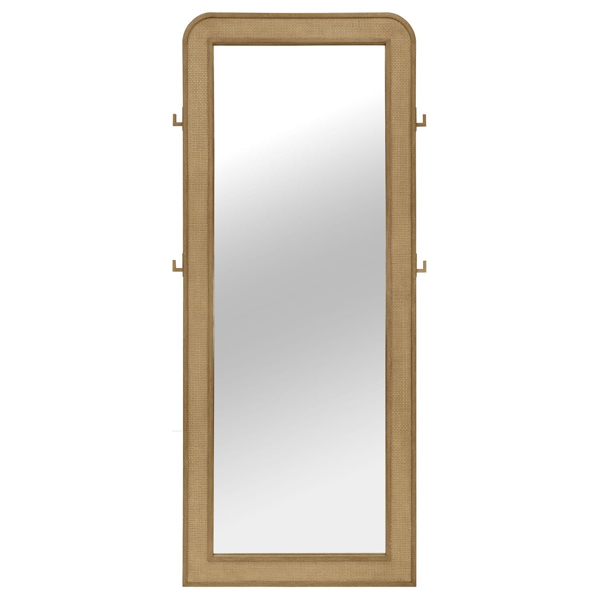 Arini Cane Weave  Length Standing Floor Mirror Black