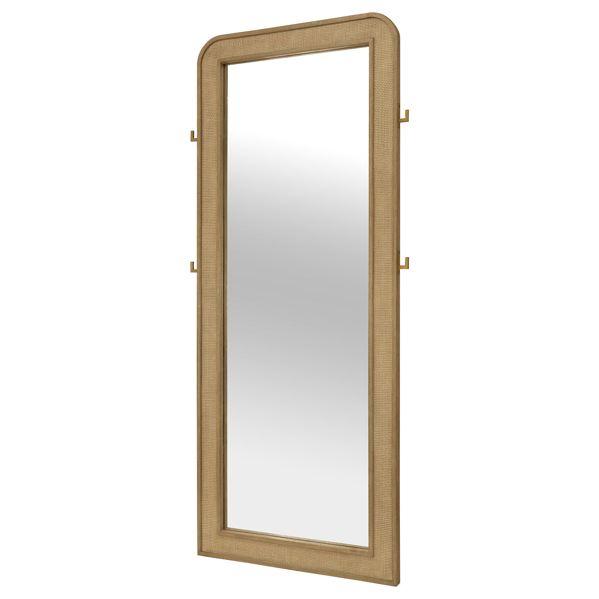 Arini Cane Weave  Length Standing Floor Mirror Black