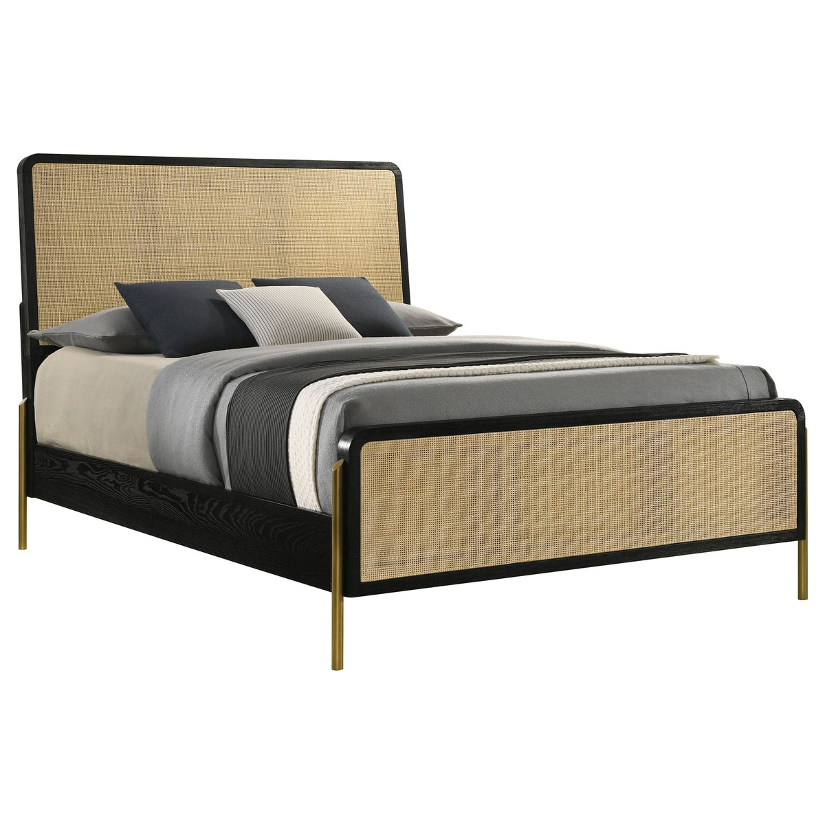 Arini RattanPanel Bed Sand Wash and Natural