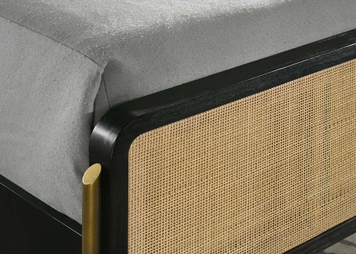 Arini RattanPanel Bed Sand Wash and Natural