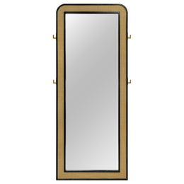 Arini Cane Weave  Length Standing Floor Mirror Black