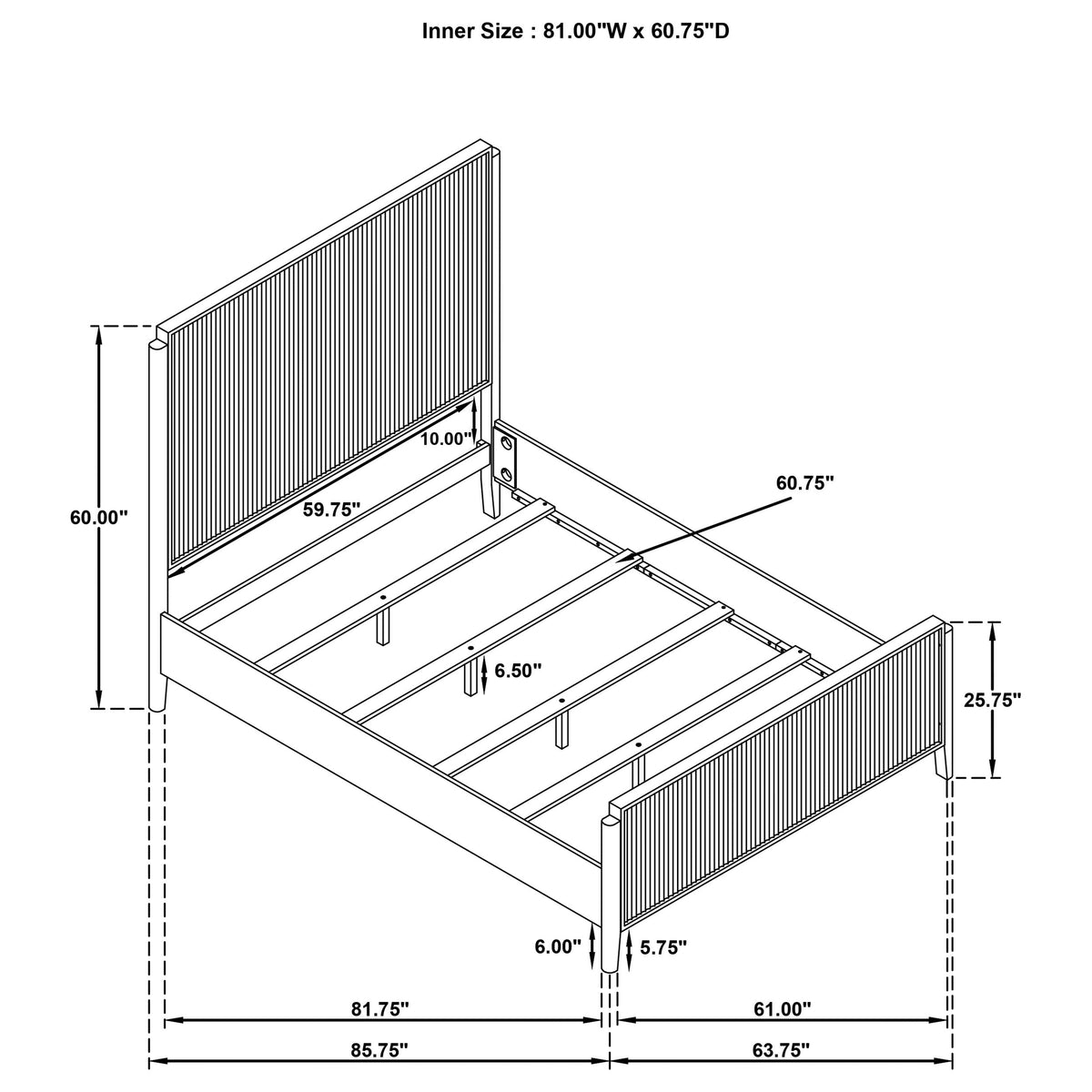 Brookmead Wood California King Panel Bed Black