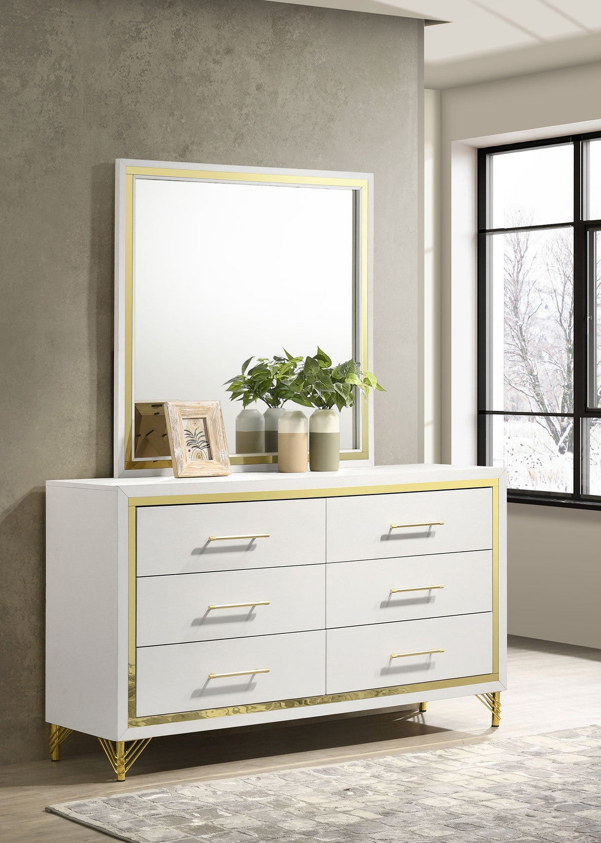 Lucia 6-drawer Dresser Cabinet White