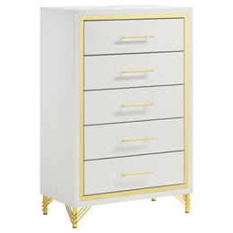 Lucia 5-drawer Bedroom Chest of Drawers Black