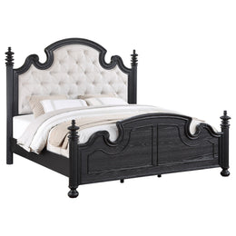 Celina Wood  Poster Bed Black