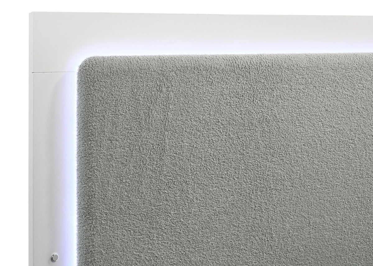 Camille Upholstered California King Panel Bed Grey