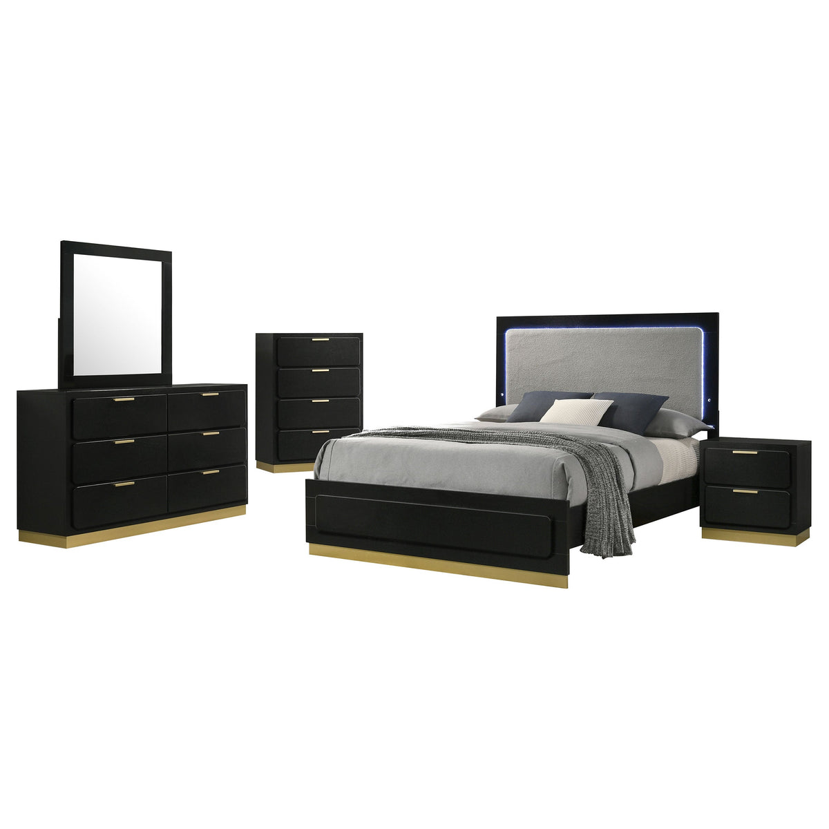 Caraway  California King Bedroom Set Black