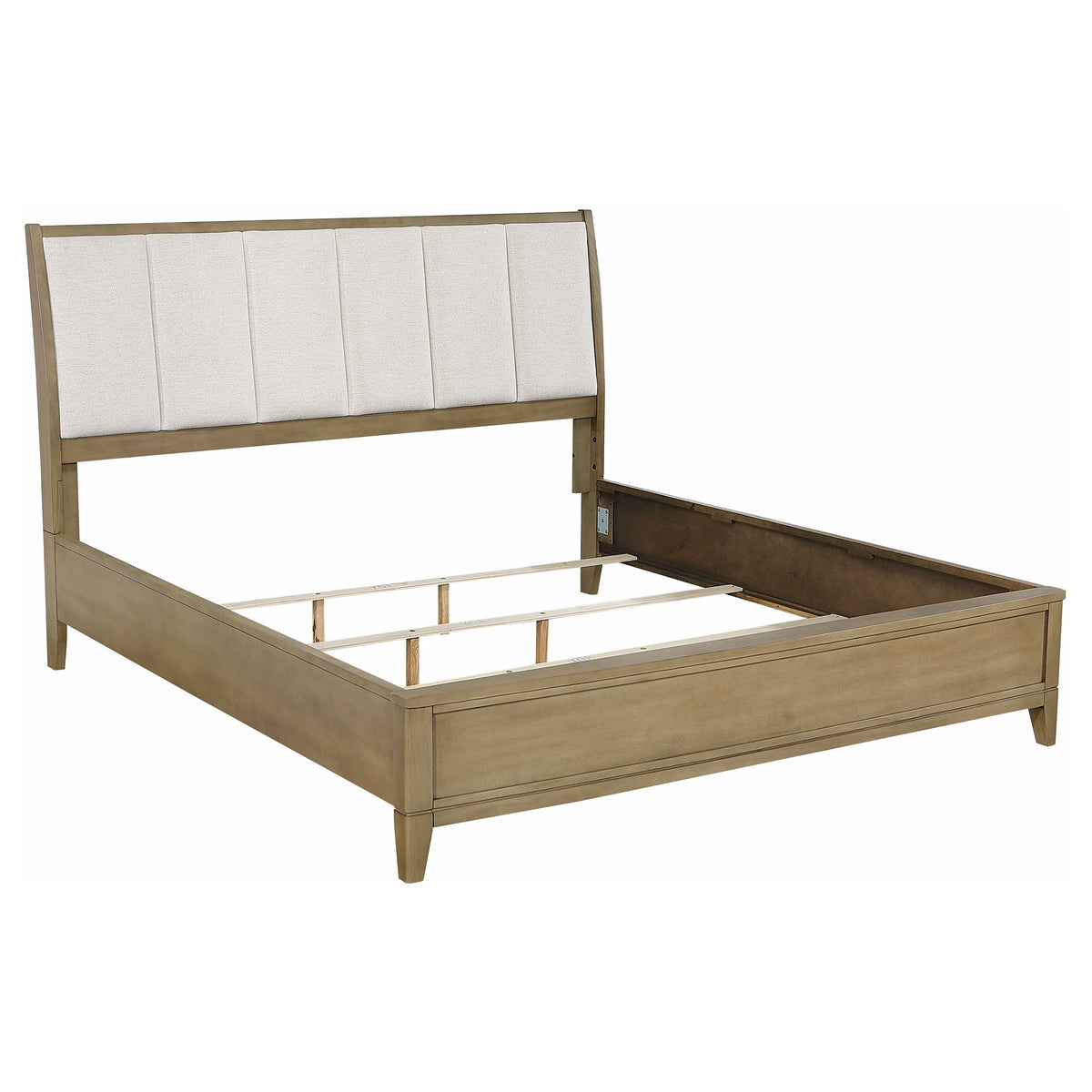Granada Upholstered California King Panel Bed Natural Pine