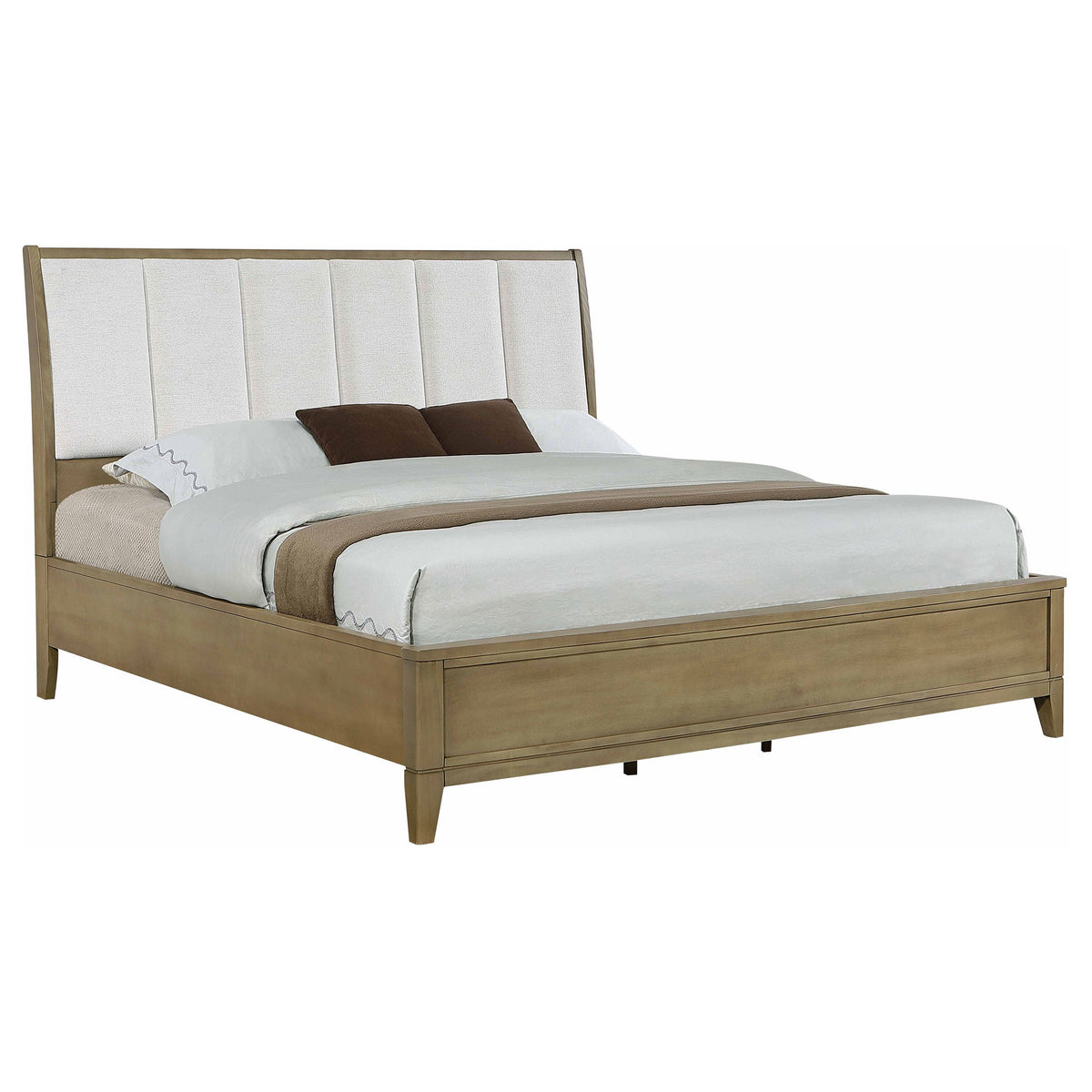 Granada Upholstered California King Panel Bed Natural Pine
