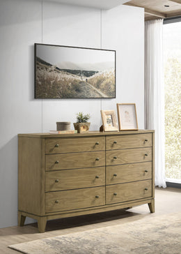 Granada 8-drawer Dresser and Mirror Natural Pine