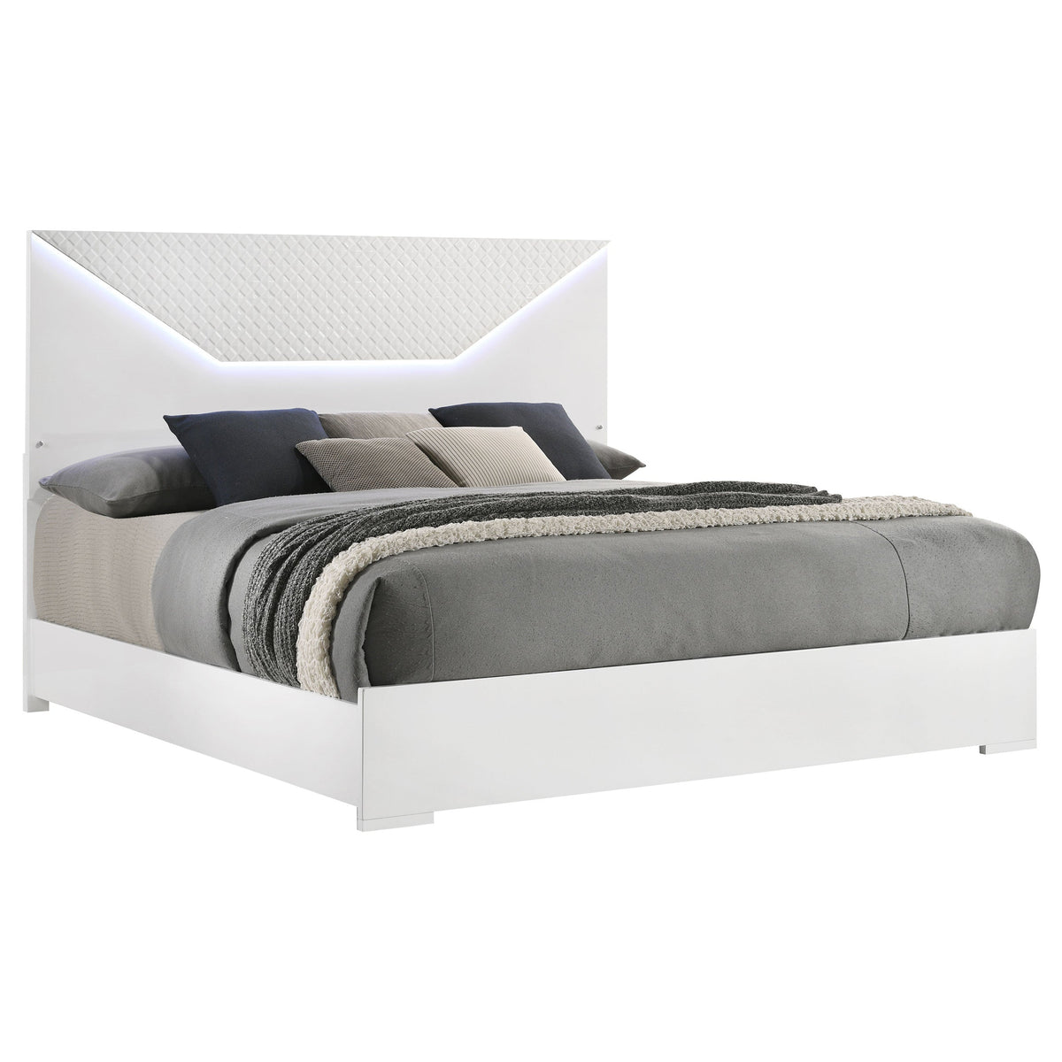 Hyland  Panel Bed LED Headboard Natural