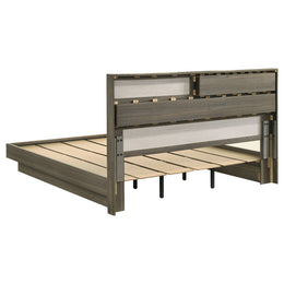 Fenwick California King Bed Bookcase Headboard Grey Oak