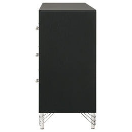 Lucia 6-drawer Dresser and Mirror Black