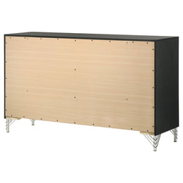 Lucia 6-drawer Dresser and Mirror Black