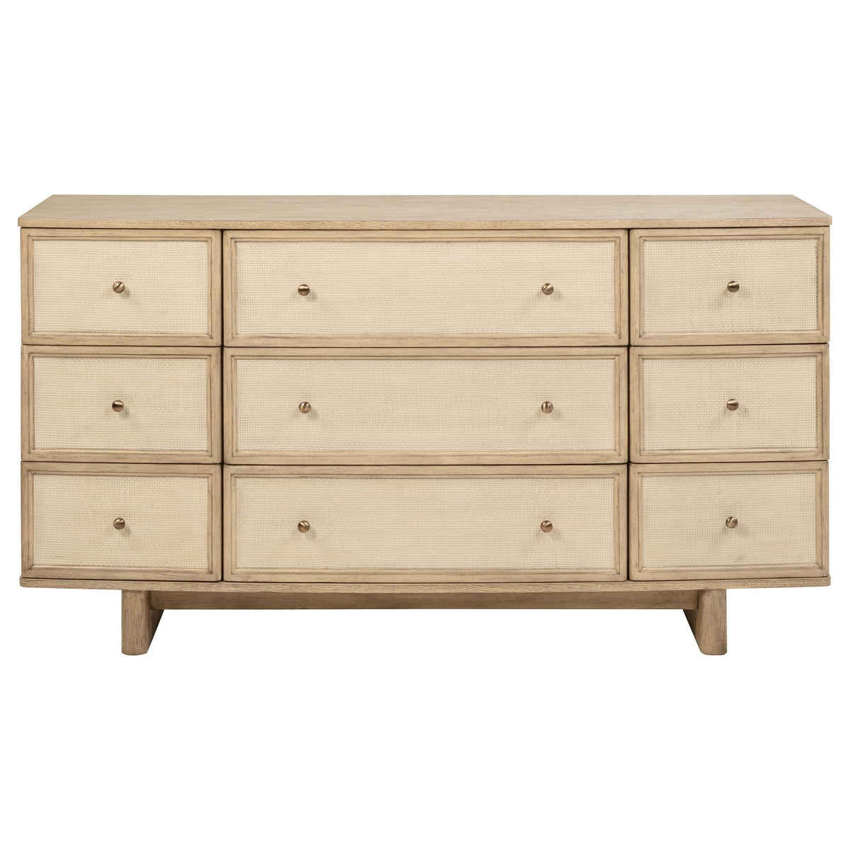 Kailani 9-drawer Dresser and Mirror Beige Oak