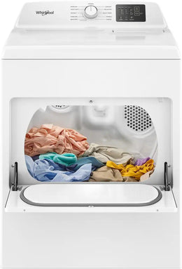 Package - Whirlpool - 4.3 Cu. Ft. High-Eficiency Top Load Washer with 2-in-1 Removable Agitator and Soft Close Glass Lid and 7.0 Cu. Ft. Gas Dryer with Adaptive Dry - Vented Matching - White