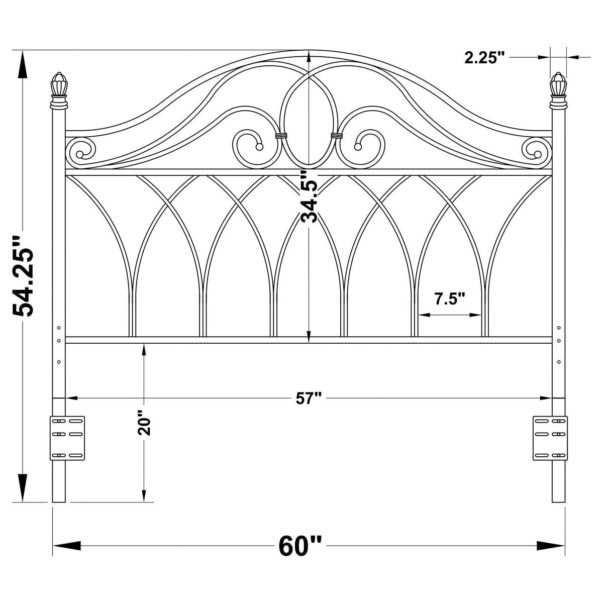 Zola Metal  or  Open Frame Headboard Brown